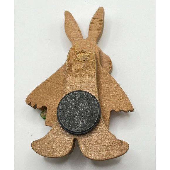 Easter Bunny Movable Refrigerator Magnet Vintage Farmer Rabbit Country Garden - Picture 3 of 7